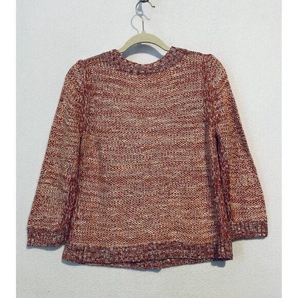 J Jill Cardigan Sweater Womens Small Button Up 3/4 Sleeve Red Linen Silk - Picture 3 of 7